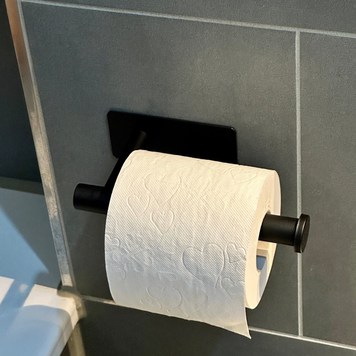 WC Rollenhalter, Badezimmer, SteelDesign Hamburg Modell TORRO, Black, schwarz, Toilettenpapierhalter