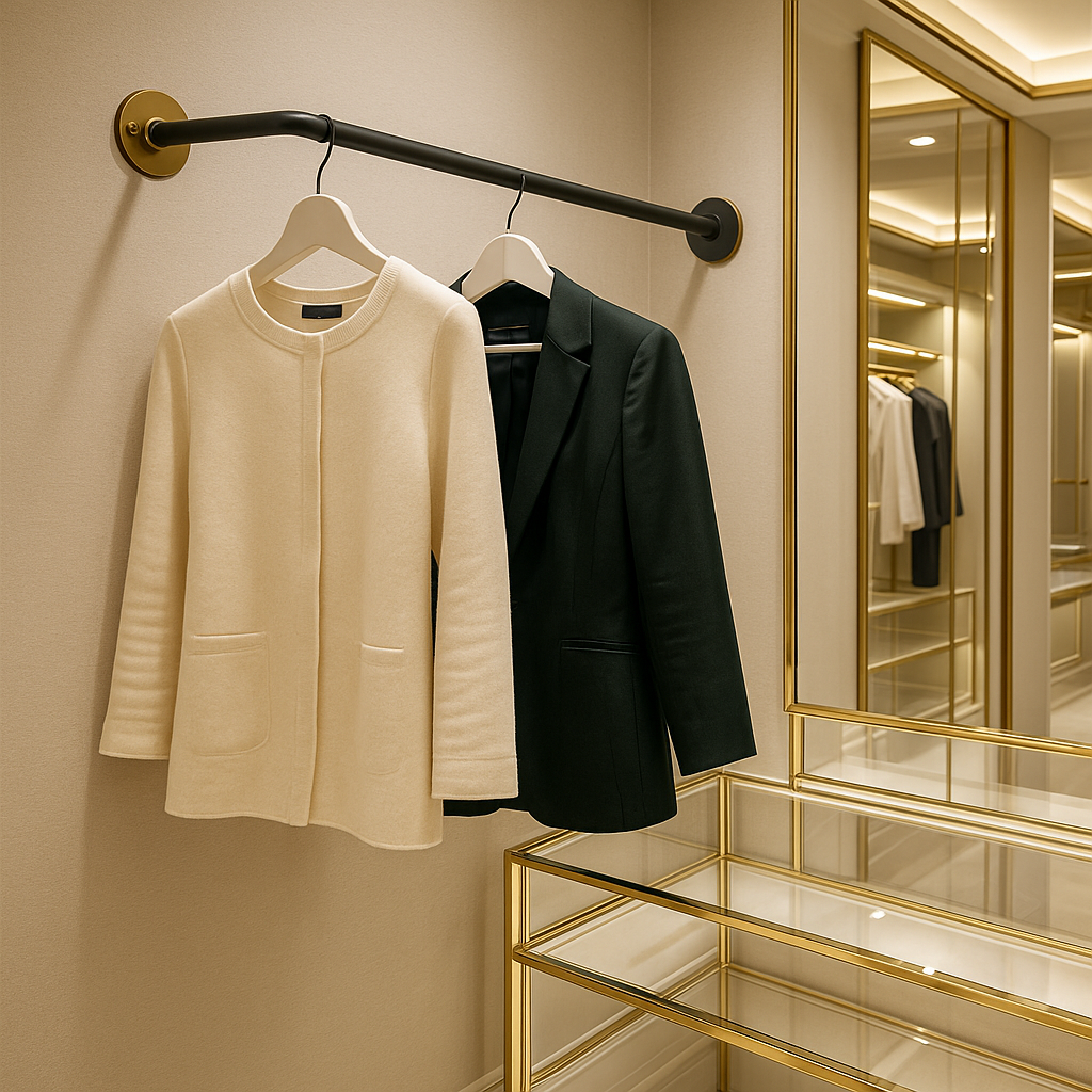 Kleiderstange ELISE SteelDesign Hamburg Rohrdesign Industrial Exklusiv Luxuriös Ankleide Zimmer