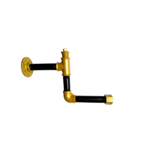 Kleiderstange WANDA Small Schwarz-Sonnengold SteelDesign Hamburg Interieur Industrial Rohrdesign Exklusive Einrichtung Homestaging Restaurant Praxis Hotel Gewerbe