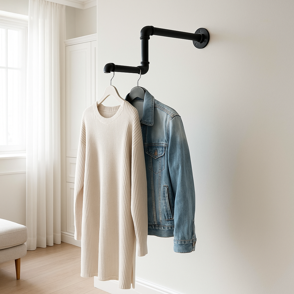 Rohr Design Kleiderstange ZORRO Wandhalterung – SteelDesign Hamburg