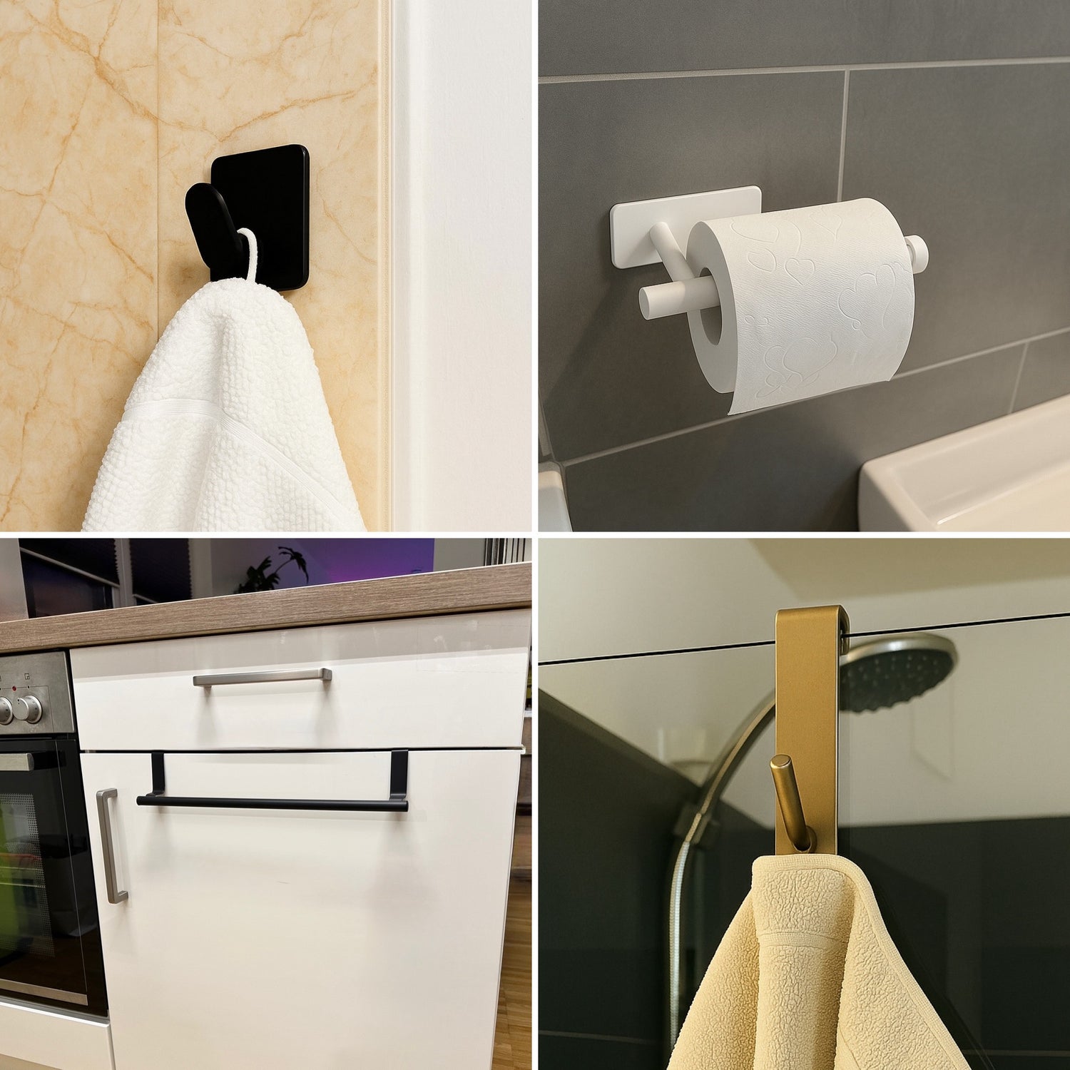 bohrfreie Einrichtungslösungen, Bad-Organizer, SteelDesign Hamburg, Trendfarben, Wandhaken, Rasierklingenhalter, Handtuchhalter