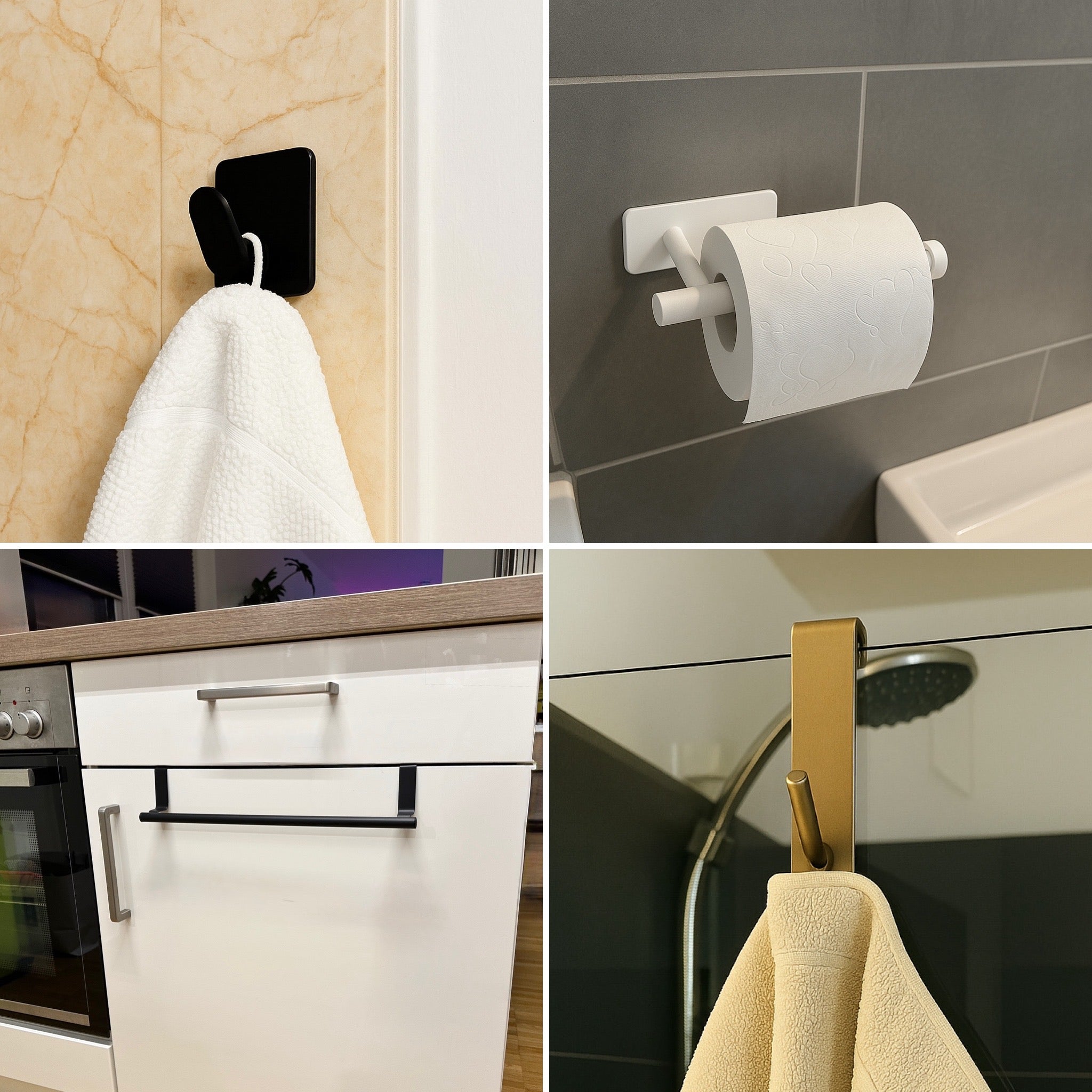 bohrfreie Einrichtungslösungen, Bad-Organizer, SteelDesign Hamburg, Trendfarben, Wandhaken, Rasierklingenhalter, Handtuchhalter
