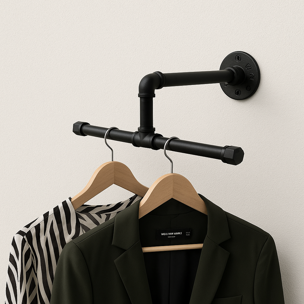 Kleiderstange Garderobe DIY SteelDesign Hamburg black schwarz