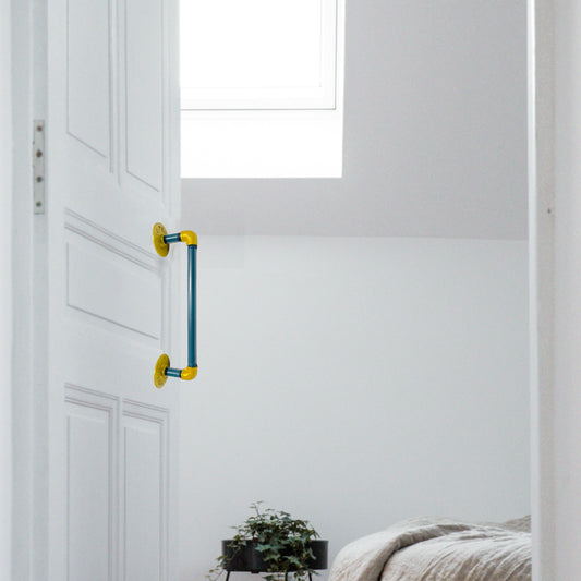 Tuergriff_DOORIA_Small_Petrol_Gold_Schlafzimmer_Tuer_SteelDesign_Hamburg