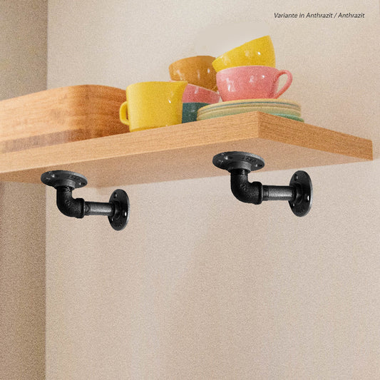 Regalhalter SHELVIS SMALL Pulverbeschichtung Industrial Rohrdesign SteelDesign Hamburg